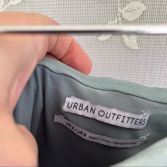 Urban Outfitters Strapless Velvet Mini Going Out Dress Light Blue size 2 - Picture 4 of 4